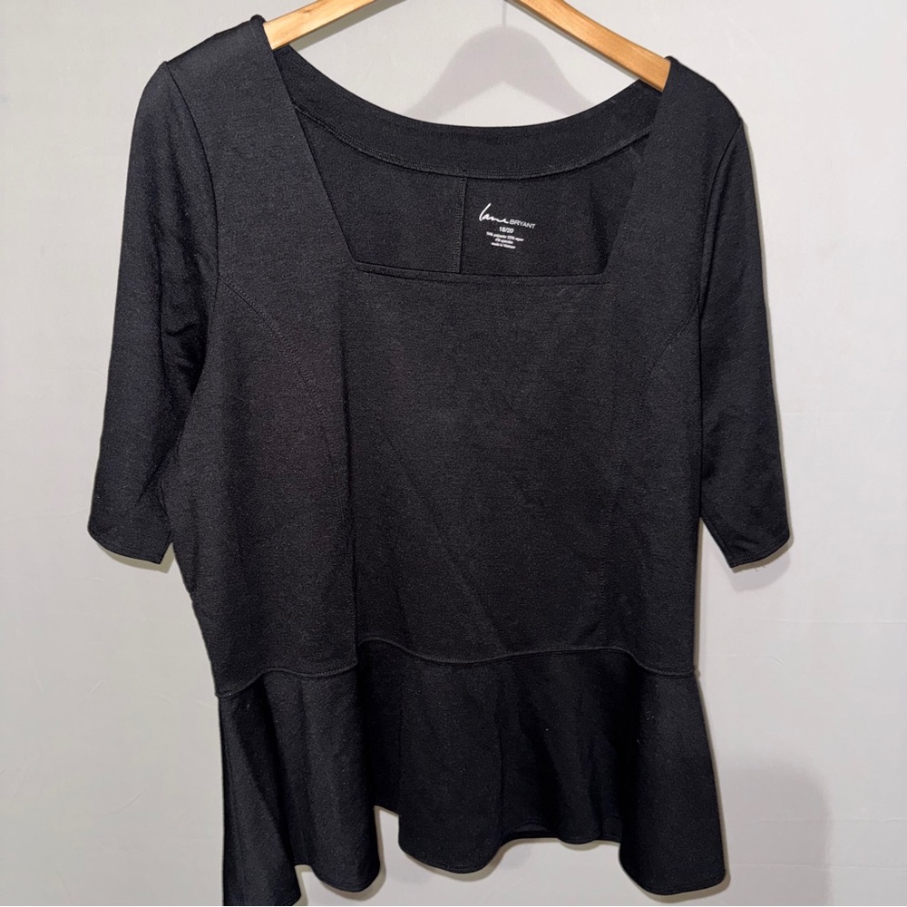 Lane Bryant‎ Black Peplum Blouse Plus 18/20